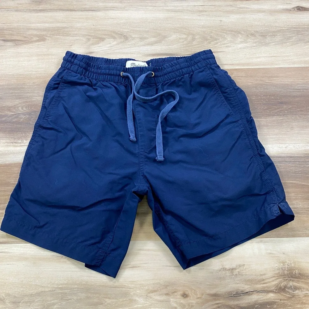 Madewell Nylon Shorts Mens XS Gorpcore Pull On Elastic Waist Navy Blue